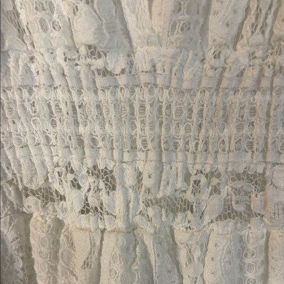 Yolly Italy White Lace Crochet Jumpsuit OS Wide Leg V-Neck - Picture 13 of 14